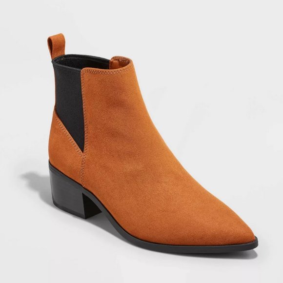 a new day Shoes - Women's Gwen Low Shaft Heeled Boots Cognac - A New Day™ 10